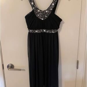 City Studio Dark blue and Silver Embellished Cocktail Gown